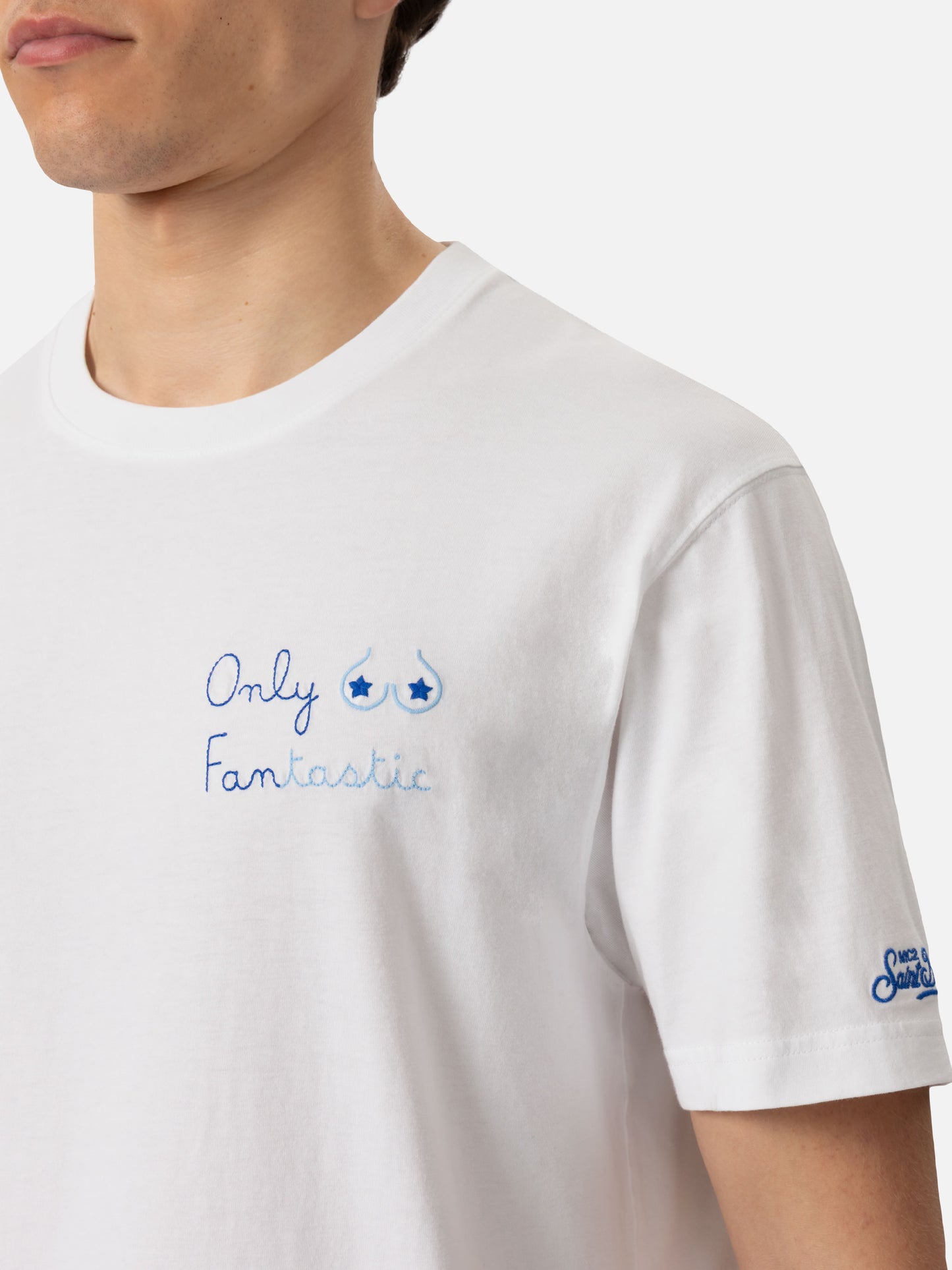 T-Shirt aus Baumwolljersey mit klassischer Passform „Portofino“ mit „Only Fantastic“-Stickerei