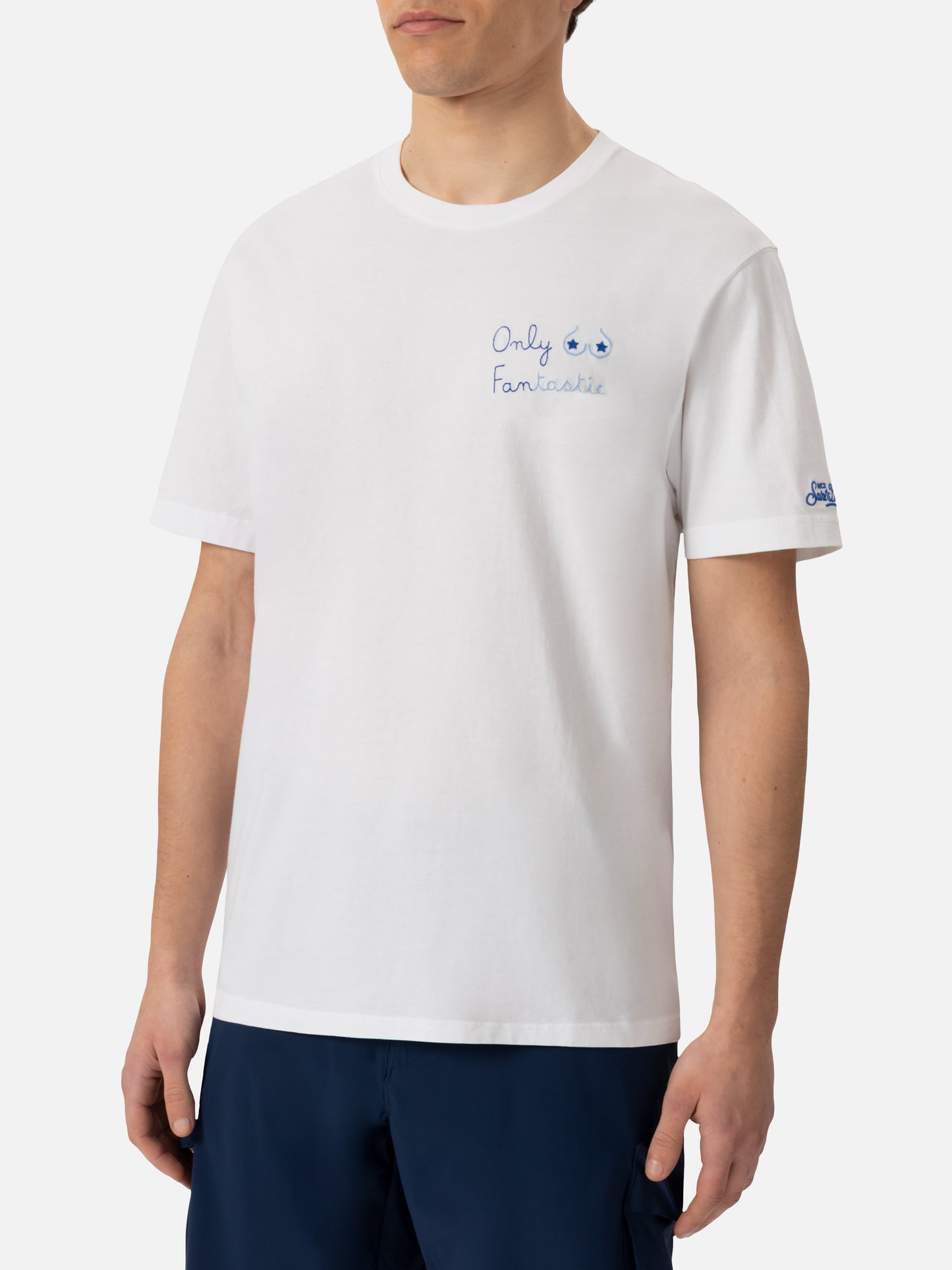 T-Shirt aus Baumwolljersey mit klassischer Passform „Portofino“ mit „Only Fantastic“-Stickerei