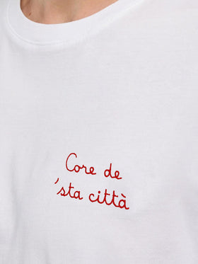 Classic fit cotton jersey t-shirt Portofino with Core de 'sta città embroidery | AS ROMA SPECIAL EDITION
