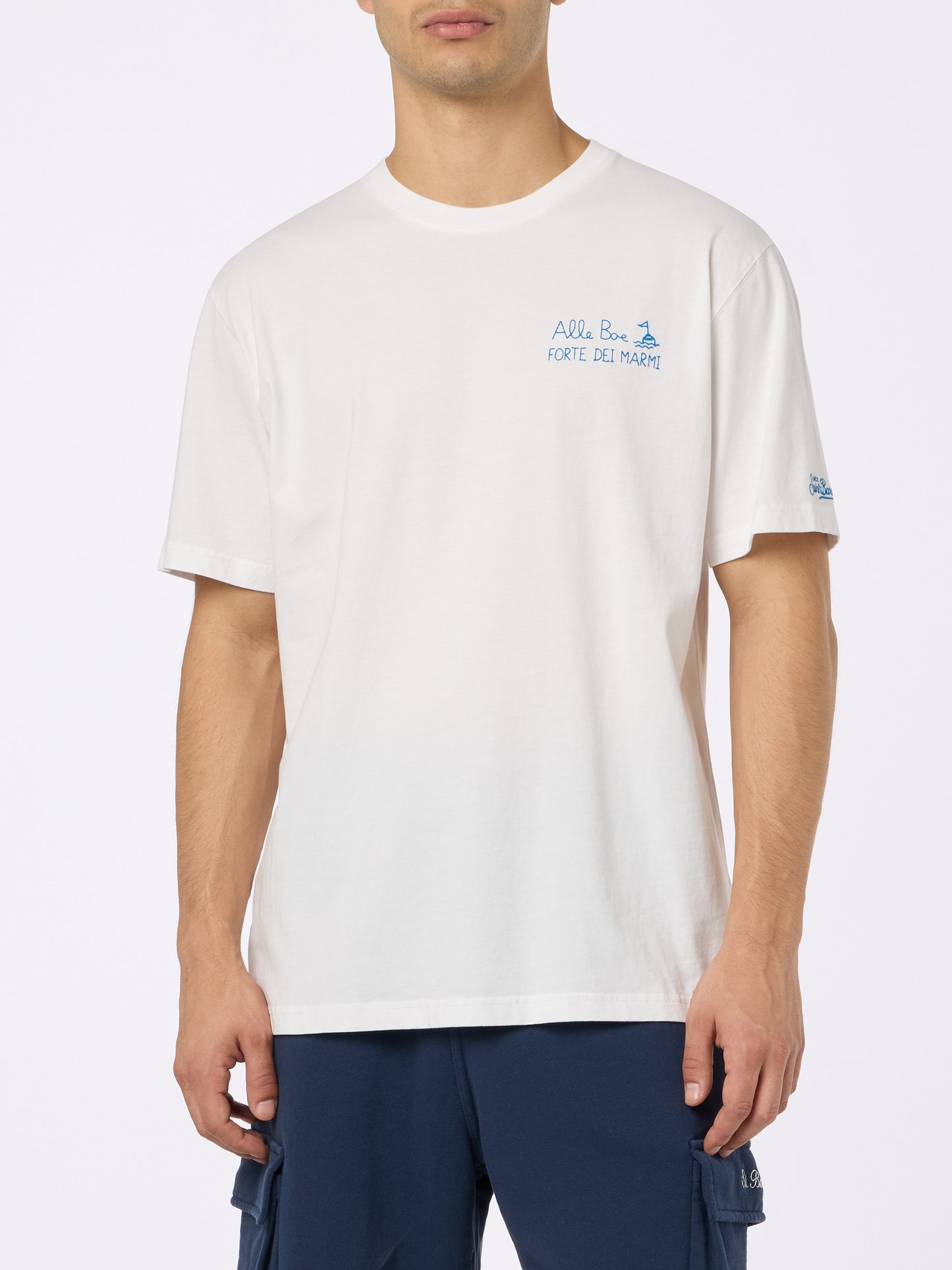 Herren-T-Shirt aus Baumwolljersey im klassischen Schnitt Portofino mit Vado a Forte-Aufdruck | ALLE BOE SPECIAL EDITION