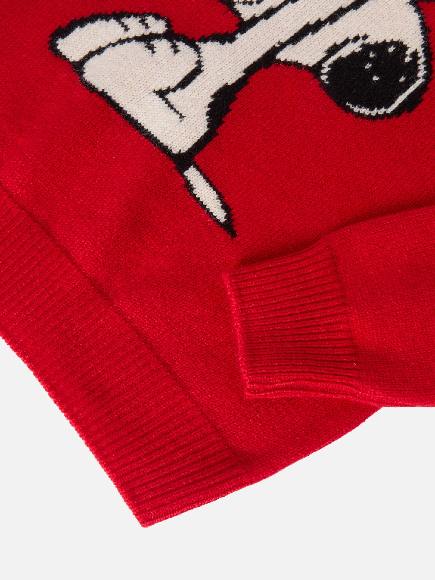 Princess cashmere-blend sweater with Snoopy jacquard and velvet bow appliqué | PEANUTS SPECIAL EDITION