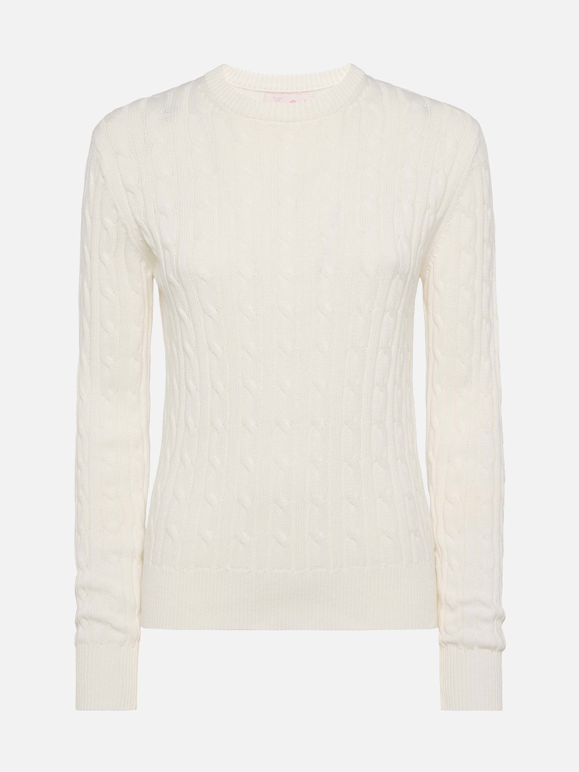 Off-white cotton cable knit sweater New Queen - MC2 Saint Barth