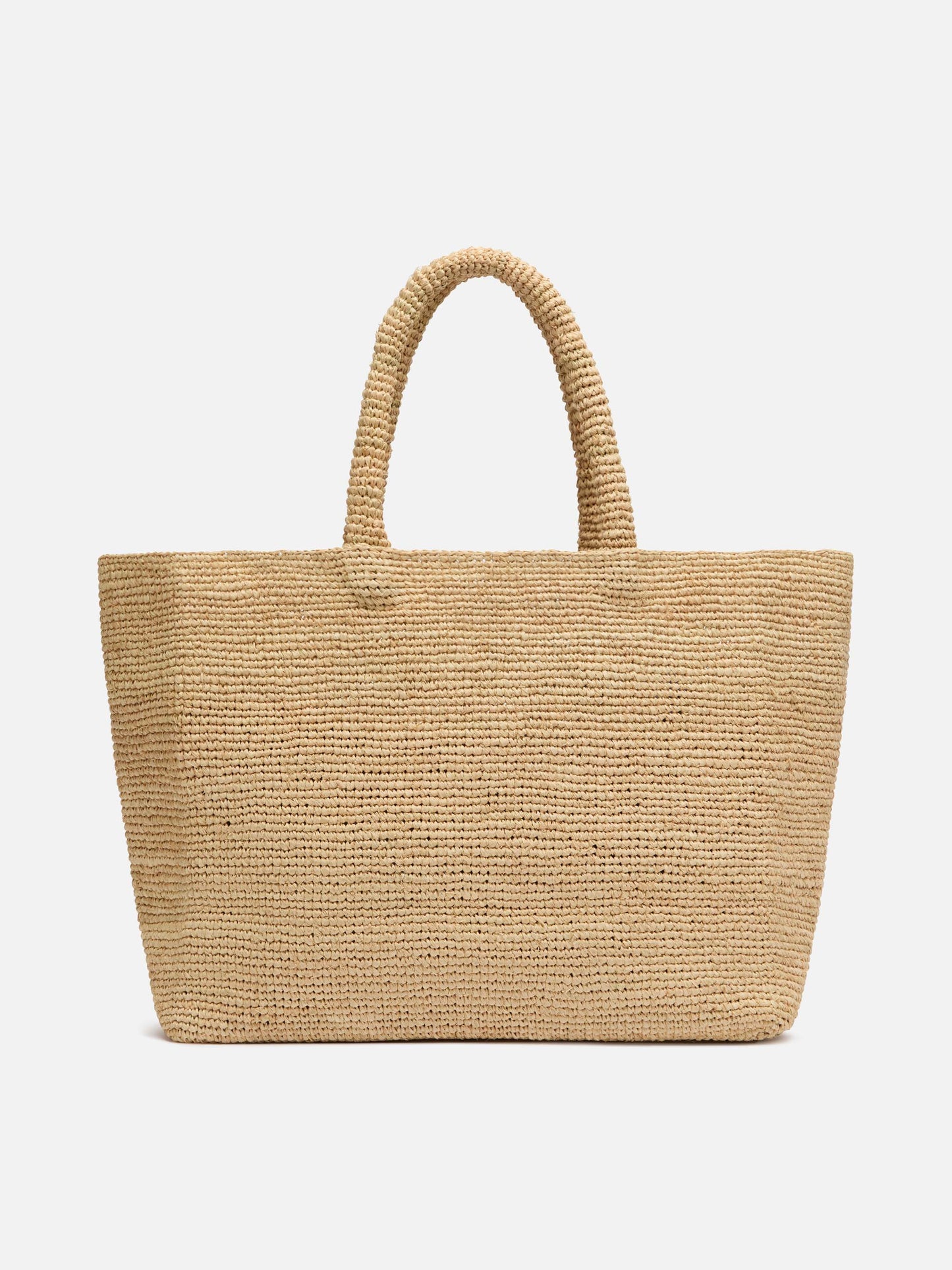 Beige Raffia Beach bag with cotton pouch and Mykonos embroidery