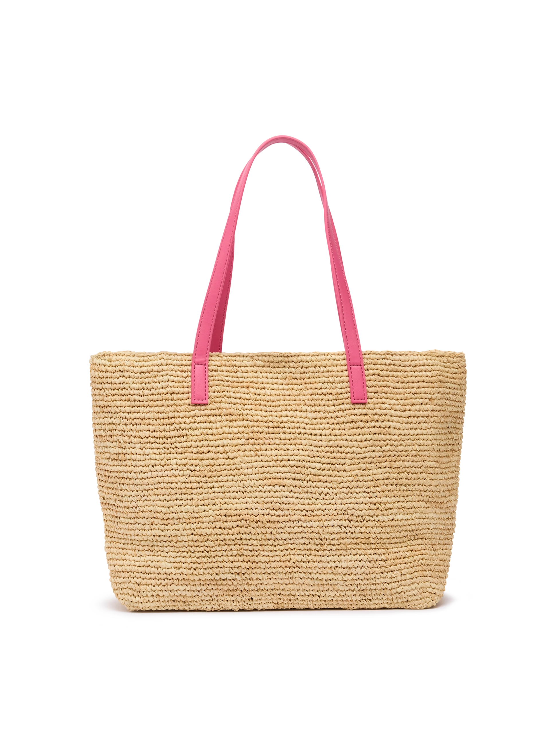 Beige Raffia City Mid bag with Saint Barth embroidered logo - MC2 Saint Barth