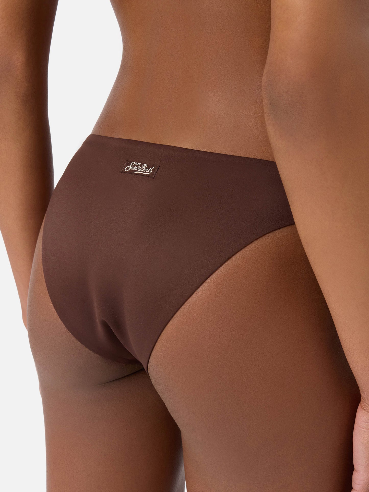 Reanna bikini bottoms in brown soft technical fabric