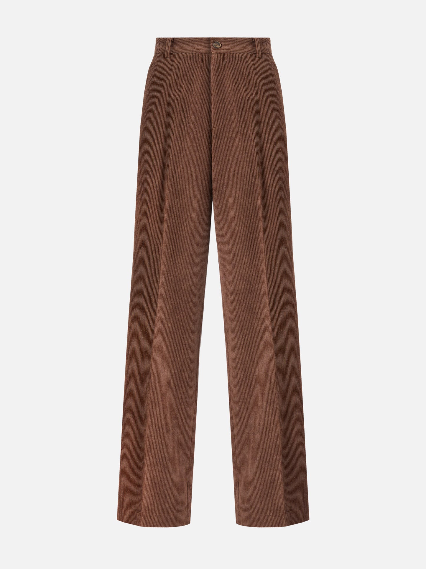 Pantaloni a gamba ampia Rebella in corduroy marrone