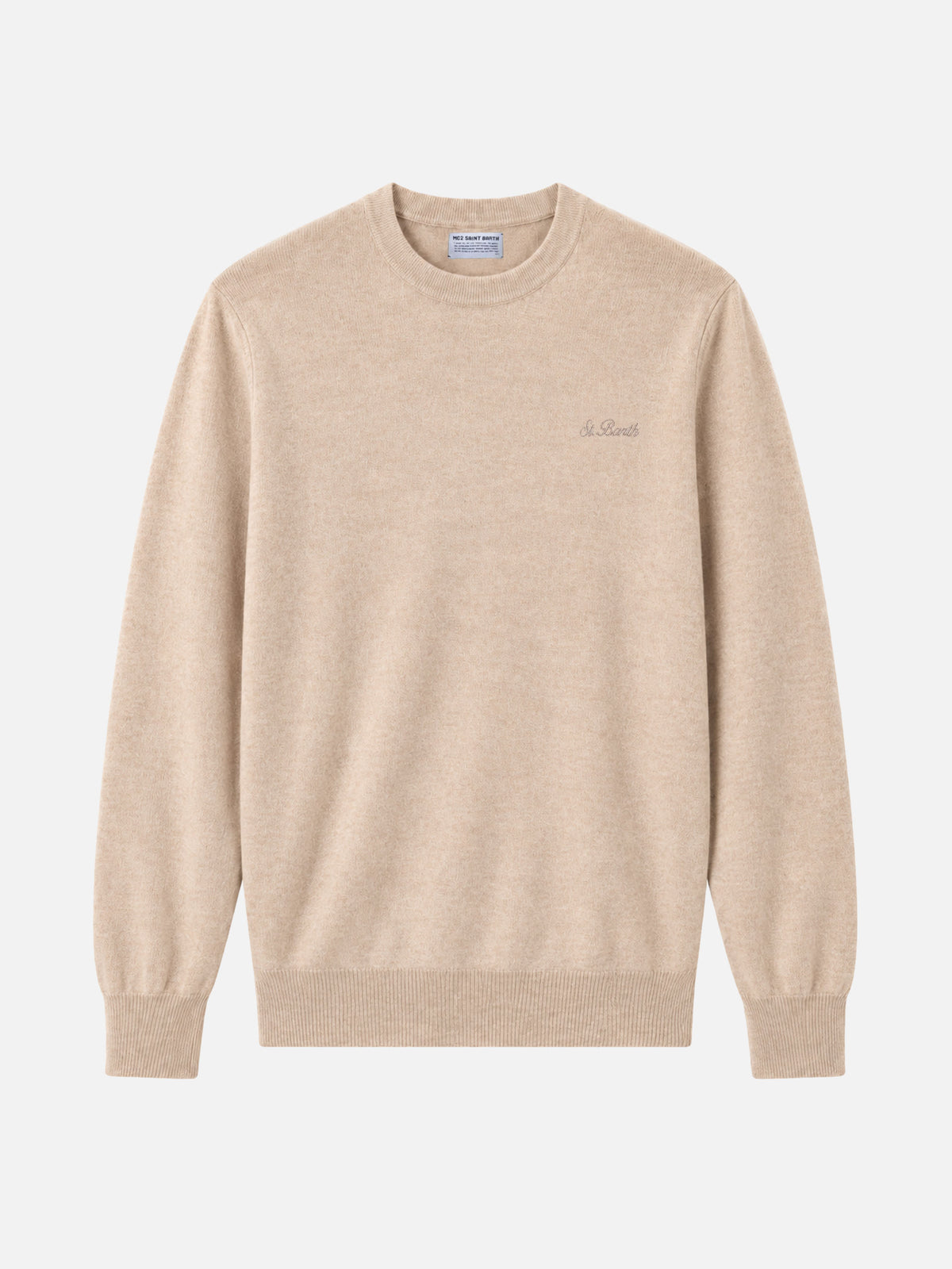 Maglione Regent beige con profilo tartan