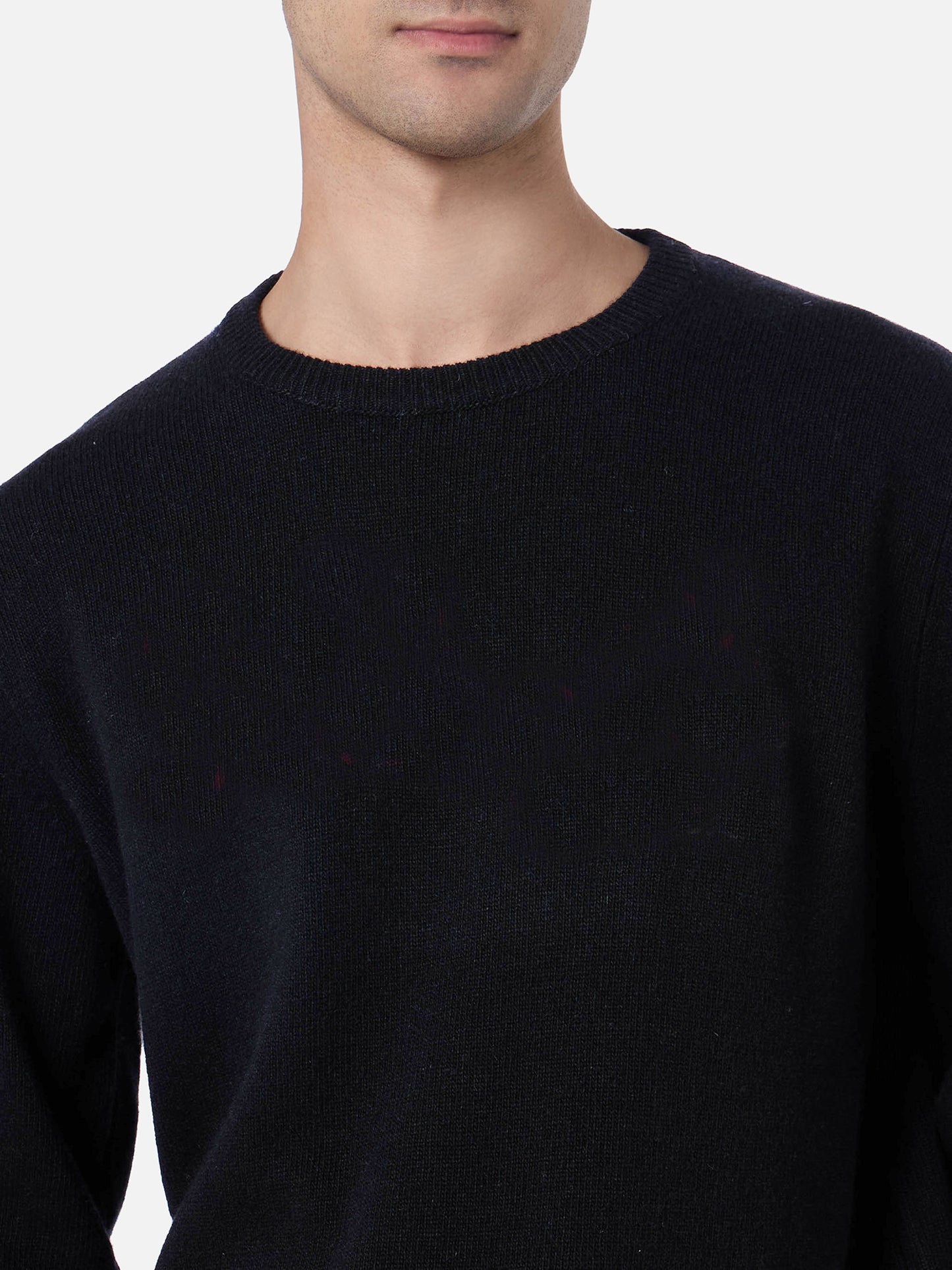 Regent crewneck sweater in 100% black CASHMERE