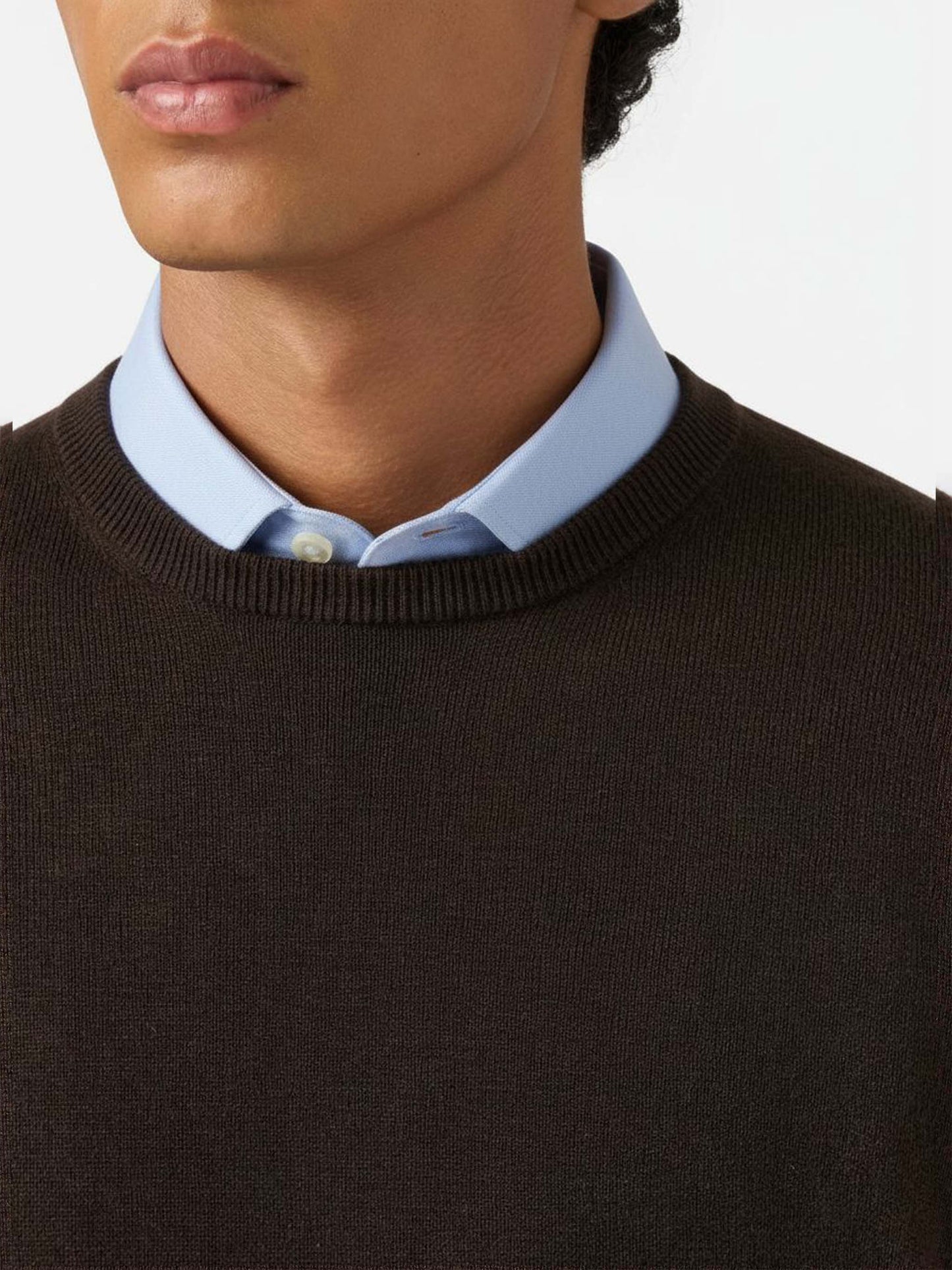 Maglione Regent in lana merino e cashmere marrone