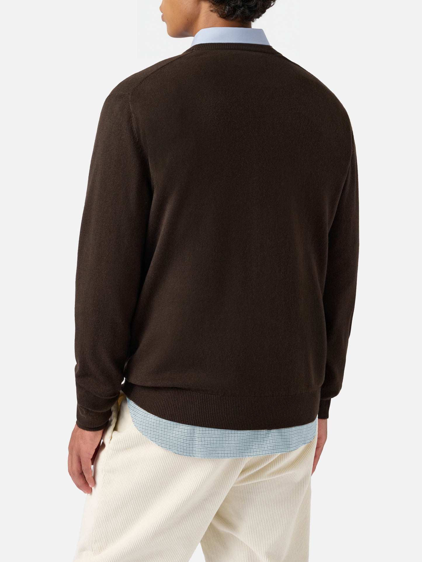 Maglione Regent in lana merino e cashmere marrone