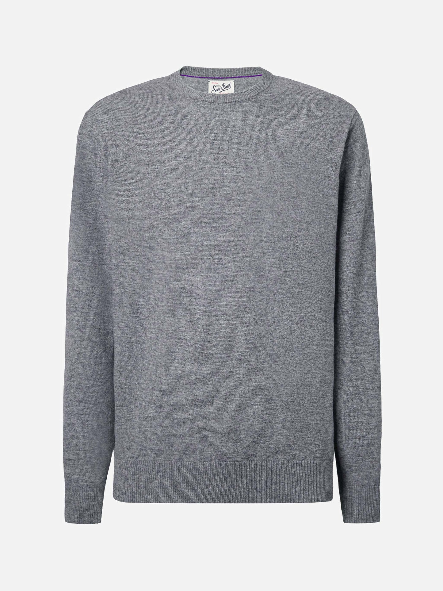 Maglione Regent in lana merino e cashmere grigio melange