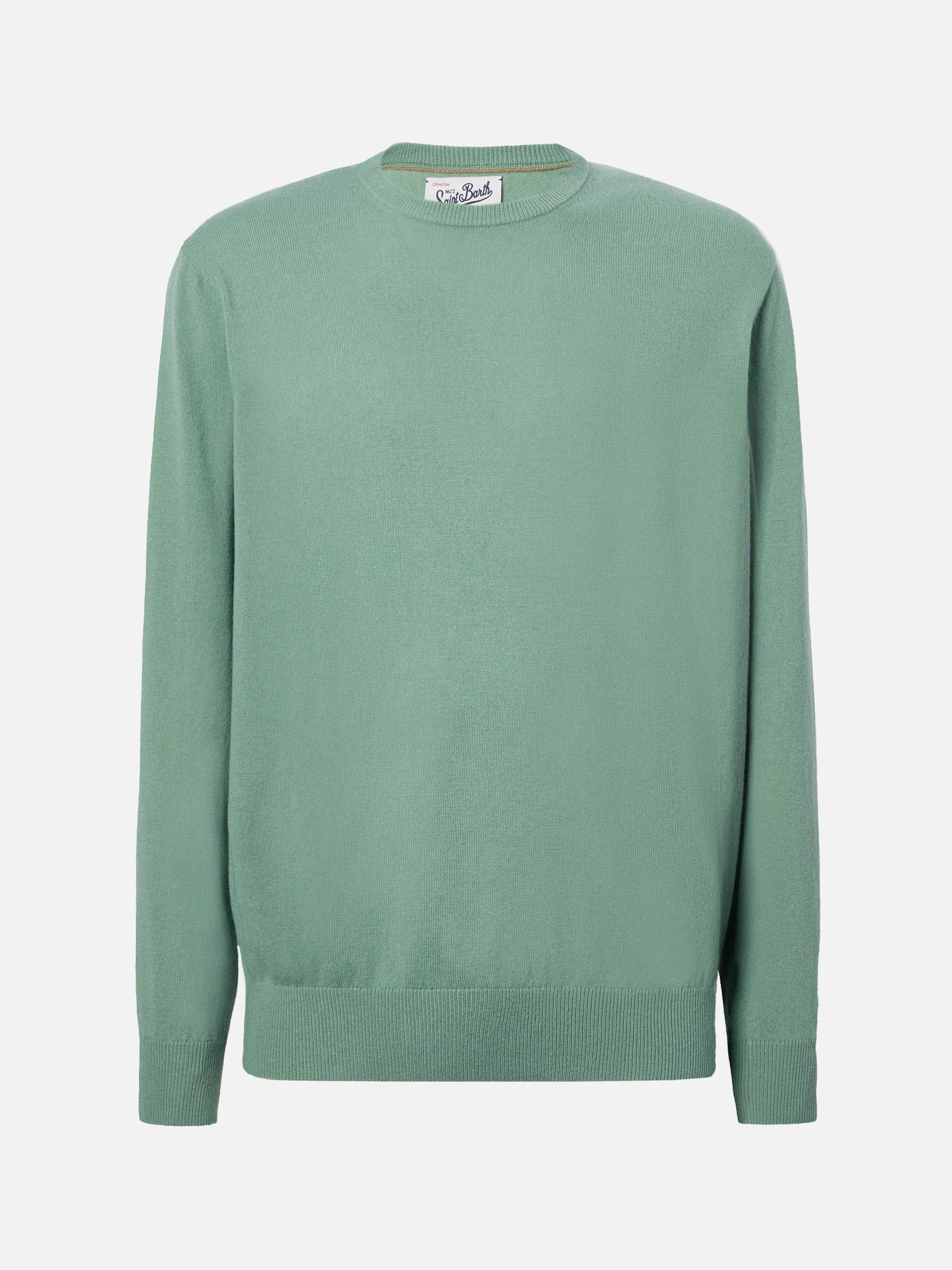 Maglione Regent in lana merino e cashmere verde salvia