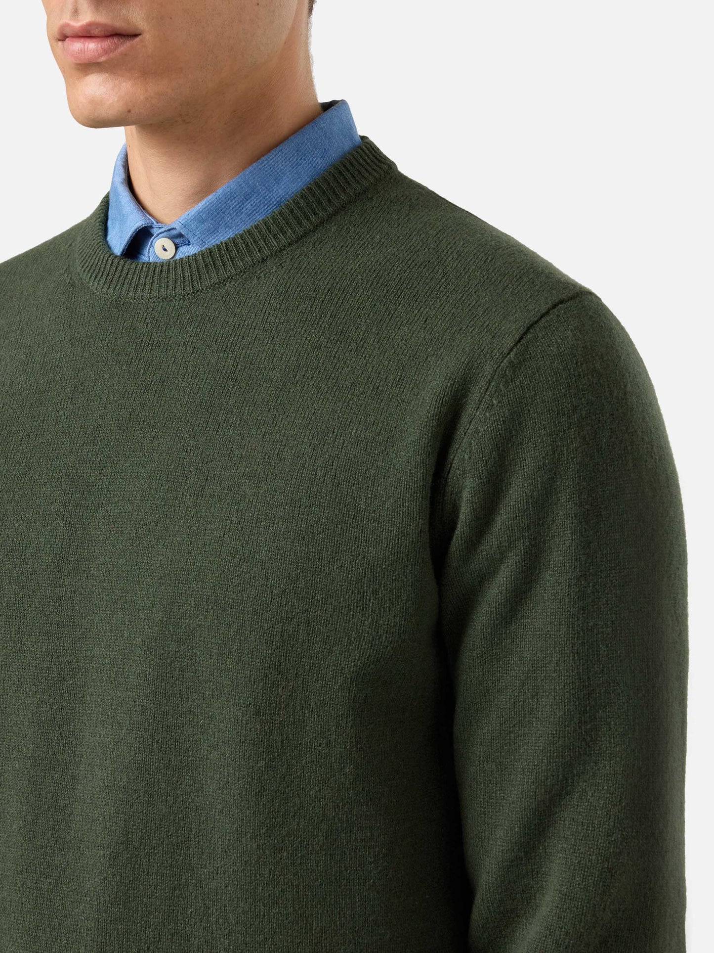 Maglione Regent in 100% lambswool verde militare