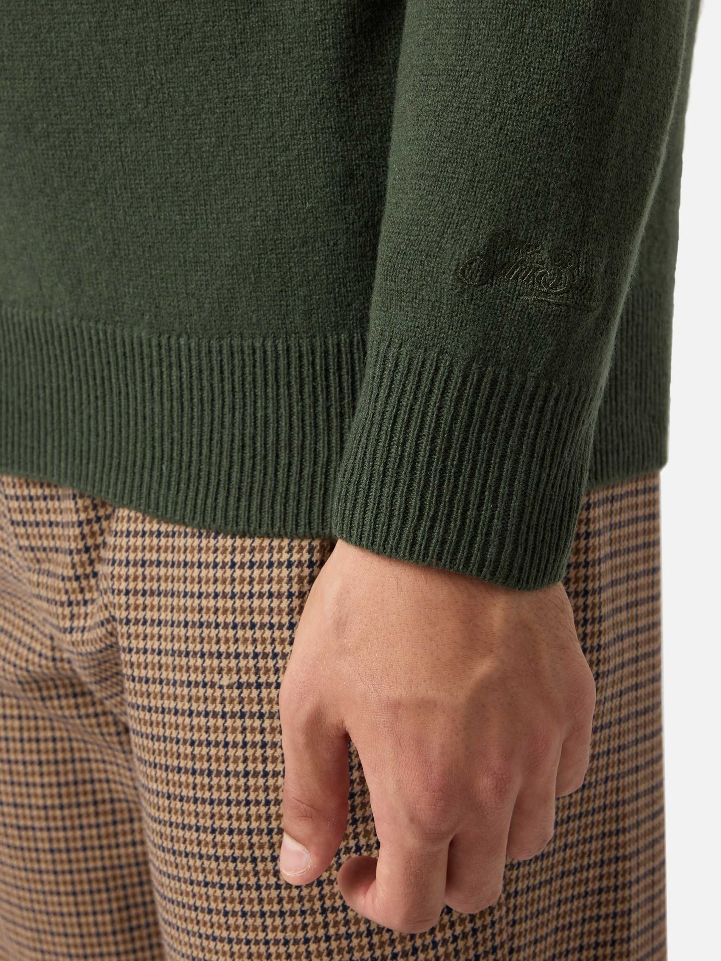 Maglione Regent in 100% lambswool verde militare