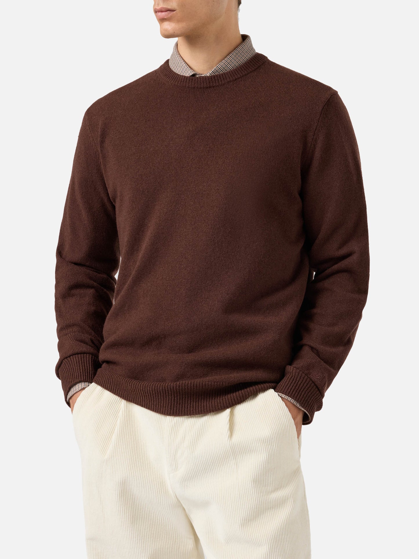 Maglione Regent in 100% lambswool marrone