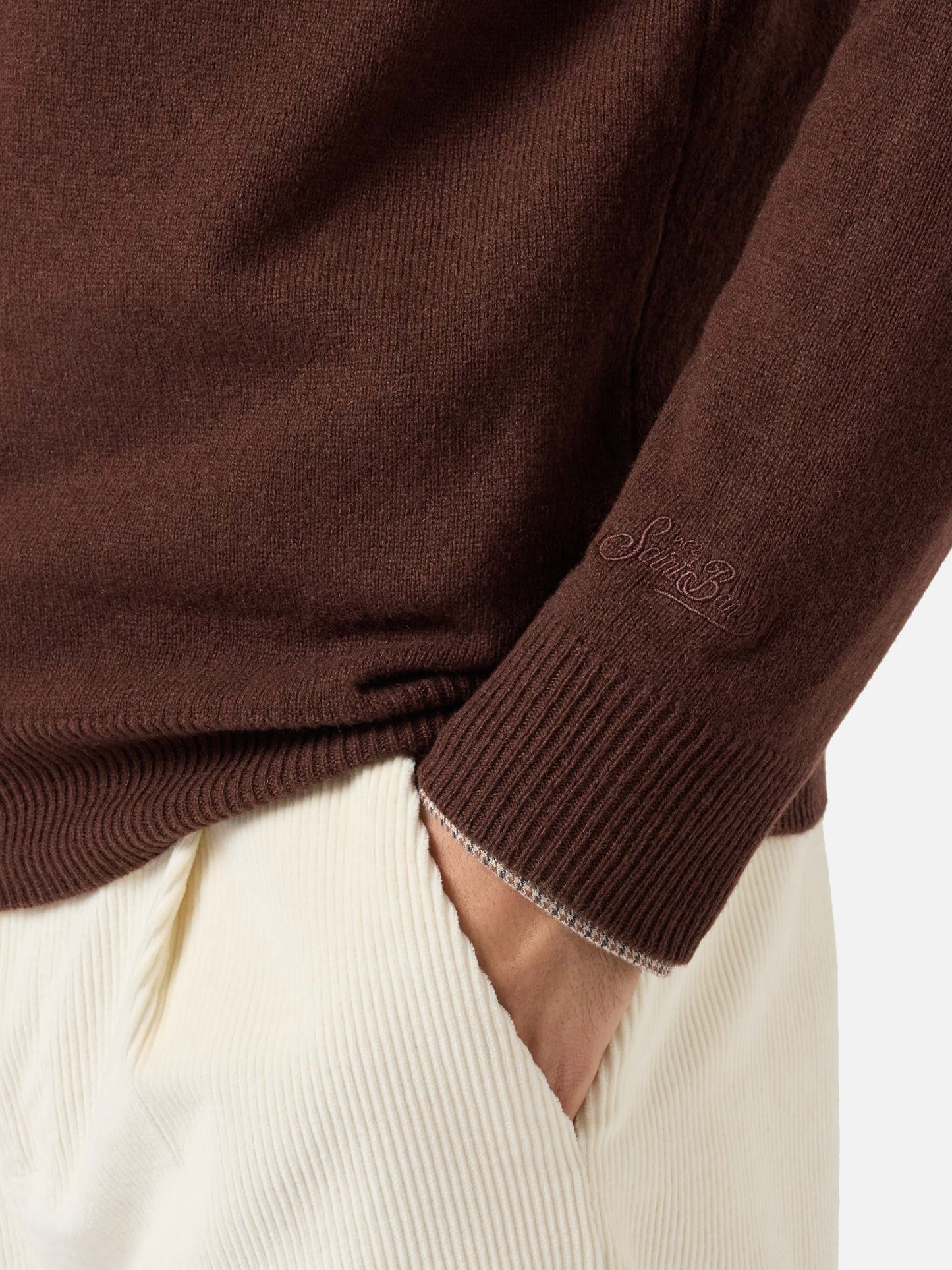 Maglione Regent in 100% lambswool marrone