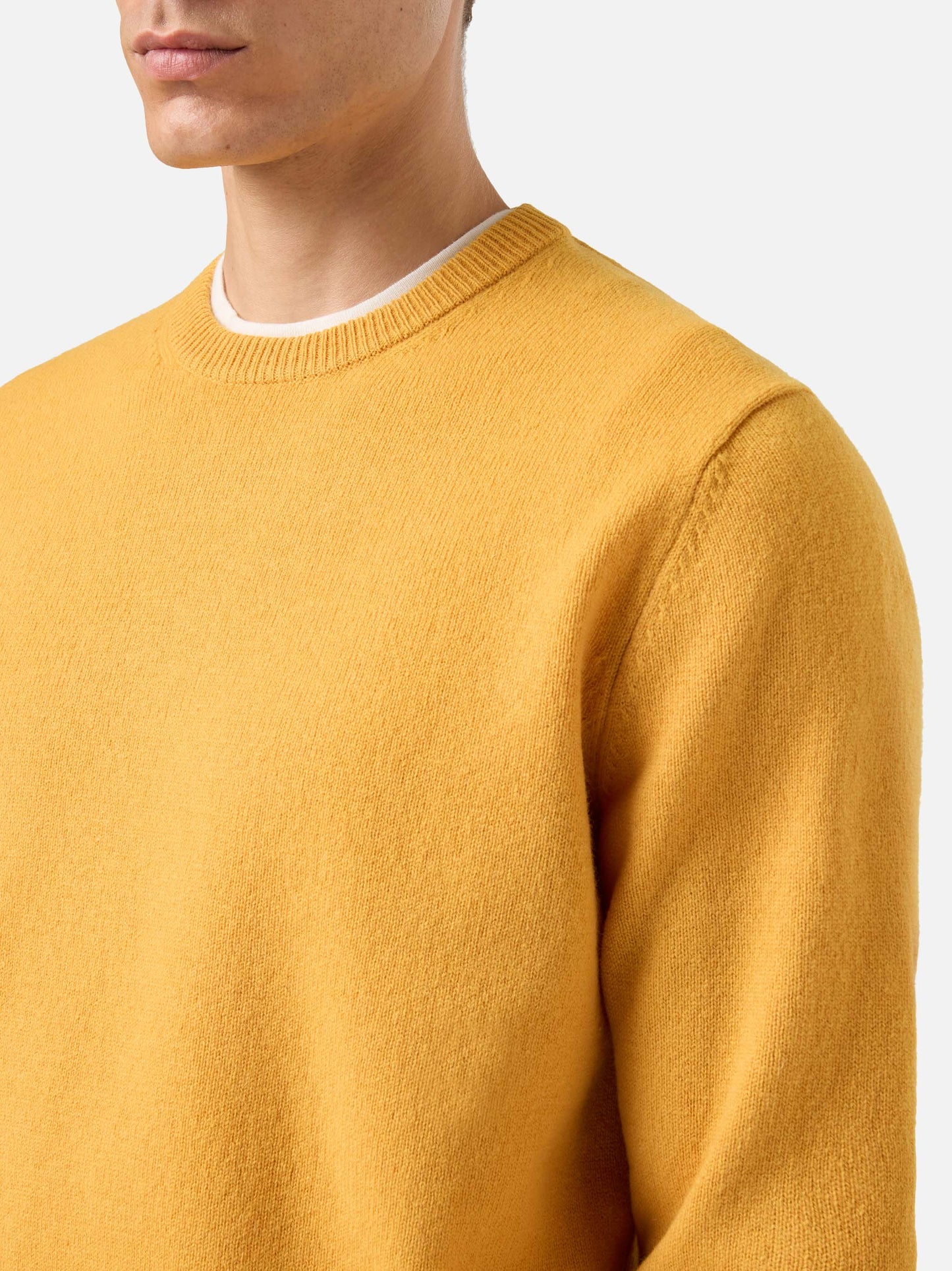Maglione Regent in 100% lambswool giallo ocra