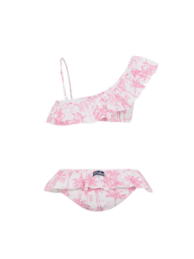 Rey one shoulder ruffled bikini with toile de jouy print - MC2 Saint Barth