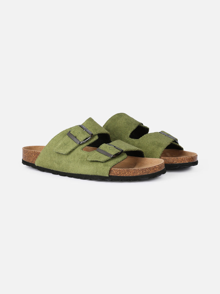 Sandali da uomo in spugna verde militare