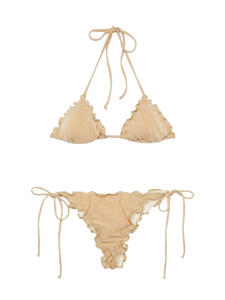 Classic triangle bikini Sagittarius Miami in gold lurex - MC2 Saint Barth