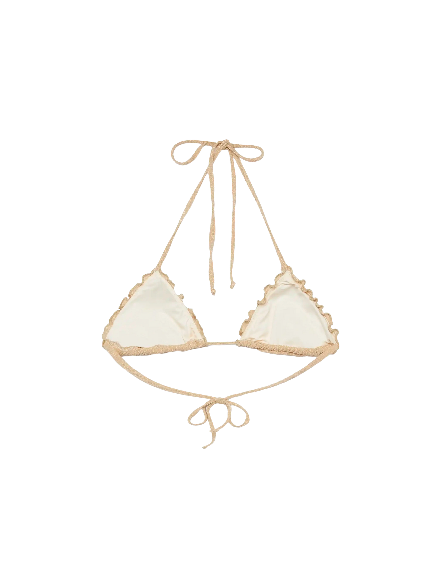 Sagittarius top a triangolo classico in lurex beige