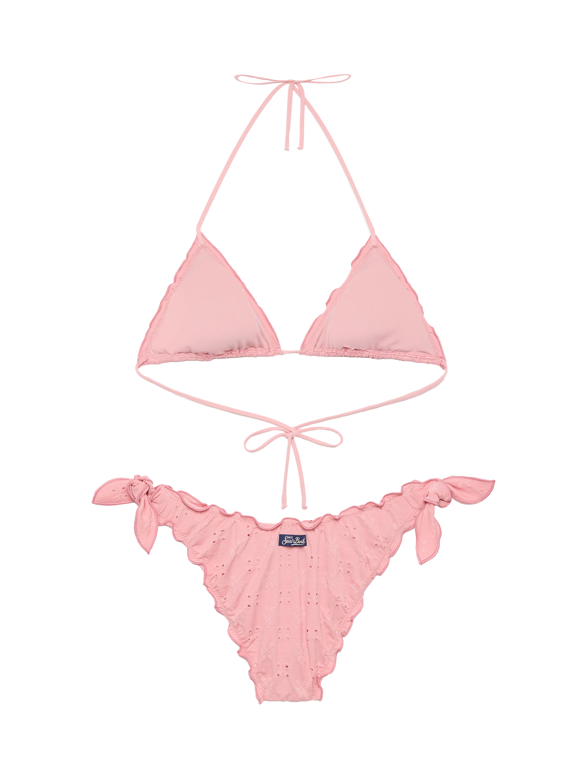 Classic triangle bikini Sagittarius Moon in pink Sangallo lace - MC2 Saint Barth