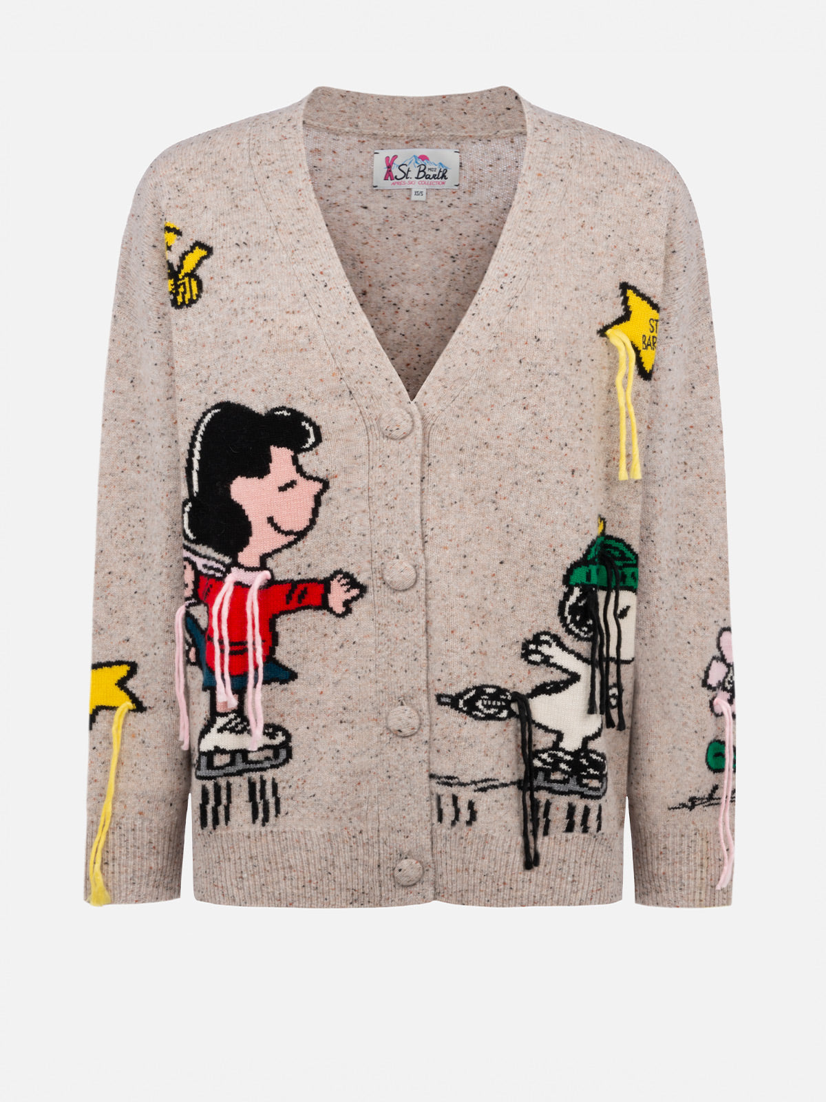 Woman donegal cardigan Sasi with Snoopy embroidery | SNOOPY PEANUTS SPECIAL EDITION - MC2 Saint Barth