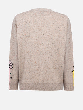 Woman donegal cardigan Sasi with Snoopy embroidery | SNOOPY PEANUTS SPECIAL EDITION - MC2 Saint Barth