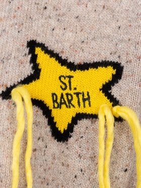 Woman donegal cardigan Sasi with Snoopy embroidery | SNOOPY PEANUTS SPECIAL EDITION - MC2 Saint Barth