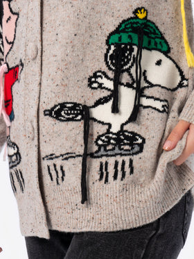 Woman donegal cardigan Sasi with Snoopy embroidery | SNOOPY PEANUTS SPECIAL EDITION - MC2 Saint Barth