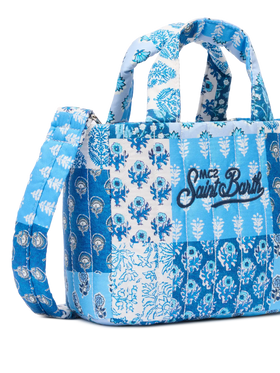 Blue flower quilted Soft Tote Mini bag - MC2 Saint Barth