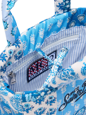 Blue flower quilted Soft Tote Mini bag - MC2 Saint Barth