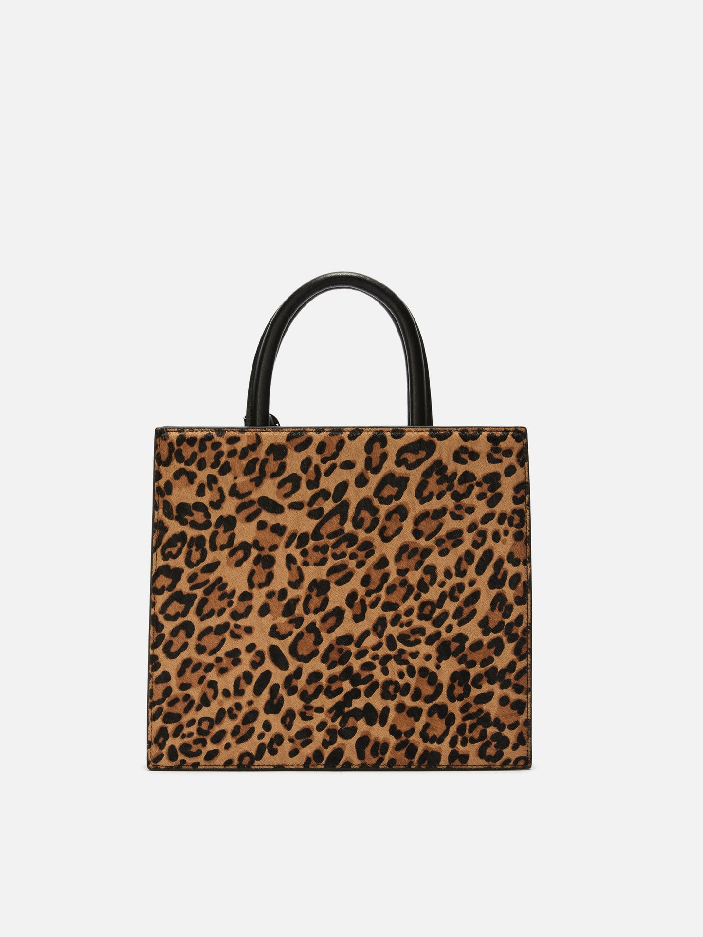 Borsa a mano Shop Bag Midi in pelle e cavallino leopardato