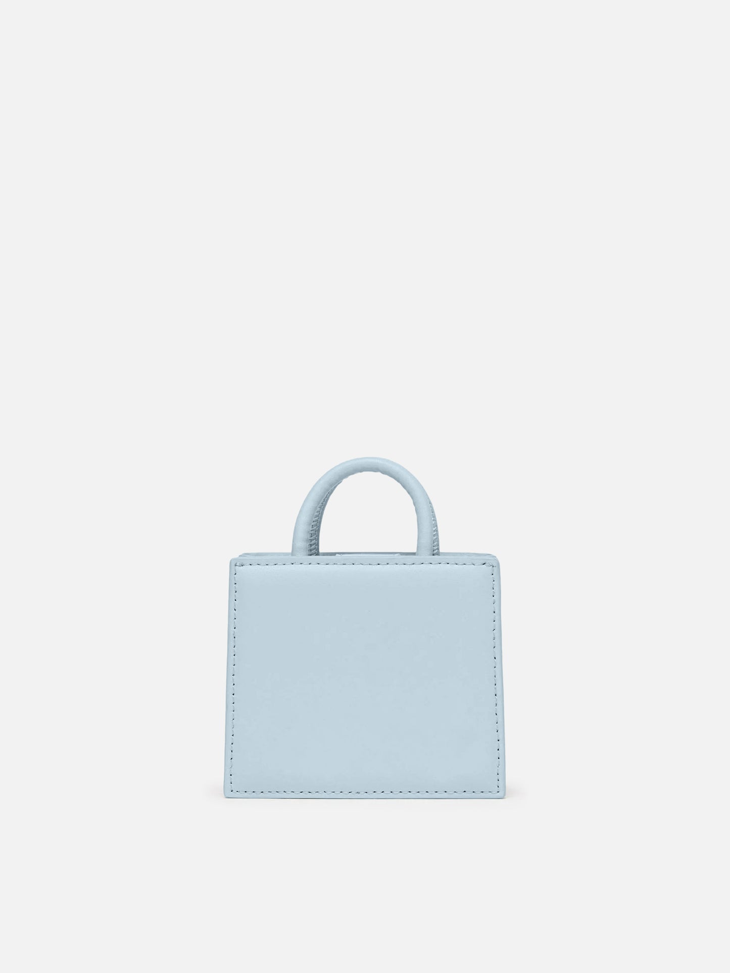 Borsa Shop Bag Micro in pelle azzurra