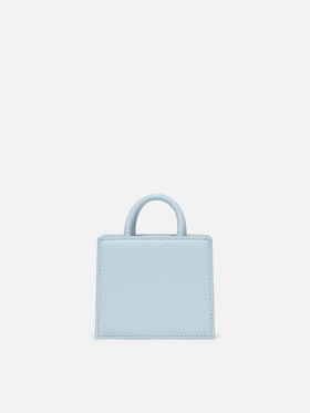 Borsa Shop Bag Micro in pelle azzurra