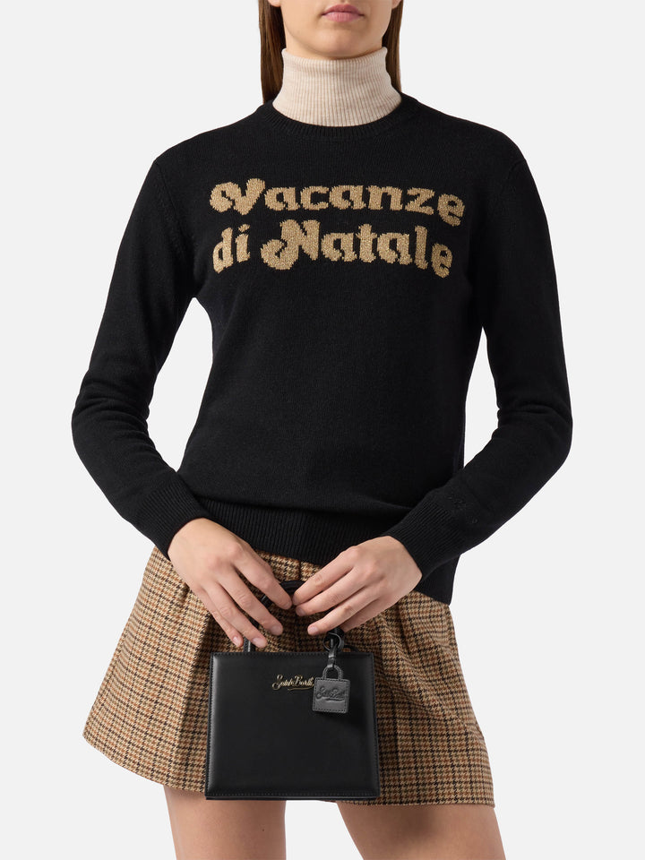 Borsa a mano Shop Bag Mini in pelle nera