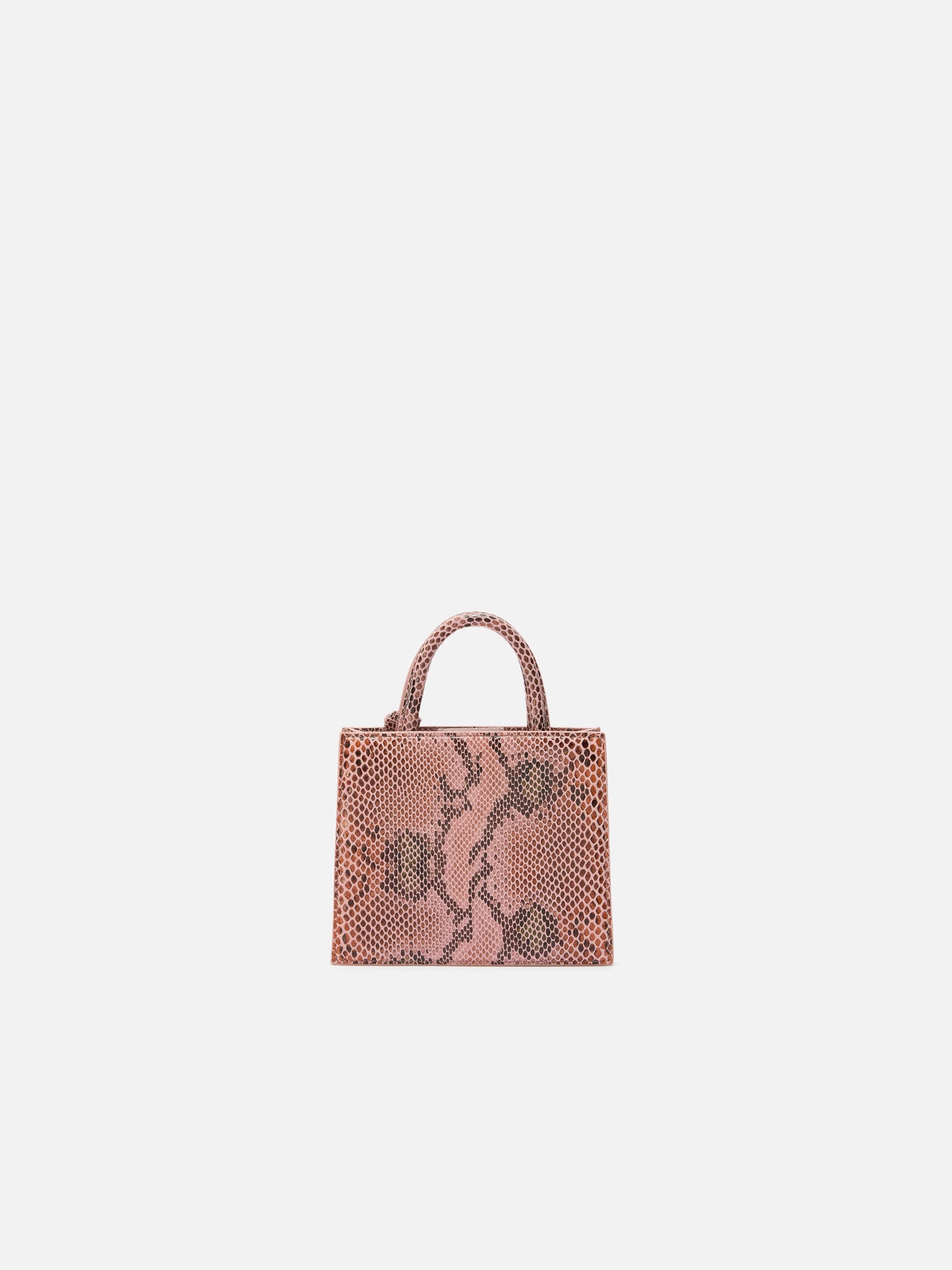 Shop Bag Micro in pink python-print leather