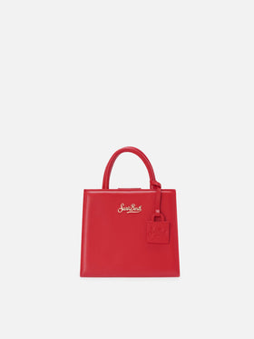 Borsa a mano Shop Bag Mini in pelle rossa