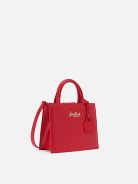 Borsa a mano Shop Bag Mini in pelle rossa