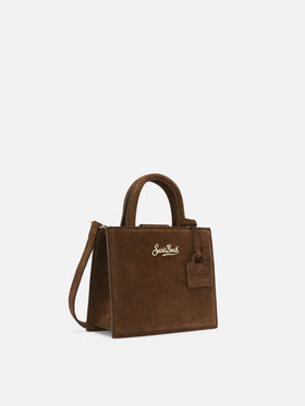 Shop Bag Mini Handbag in brown suede leather