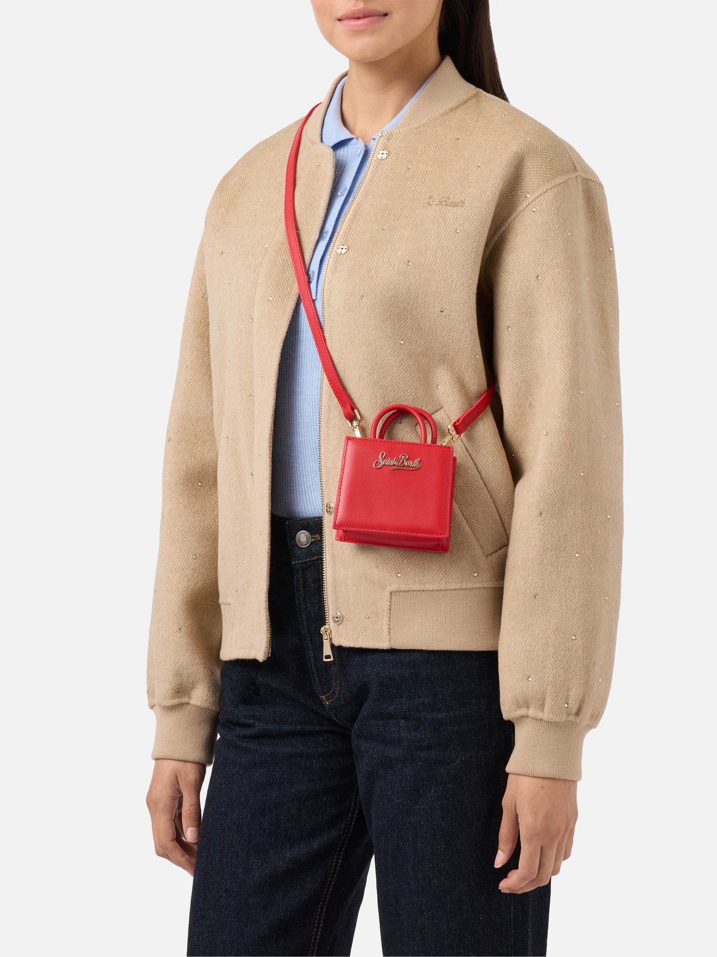 Shop Bag Micro Handbag in red leather