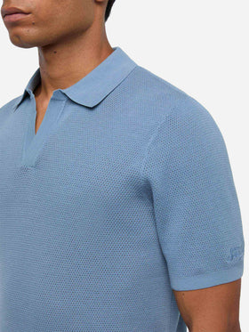 Polo Sloan senza bottoni in maglia a rete azzurro polvere