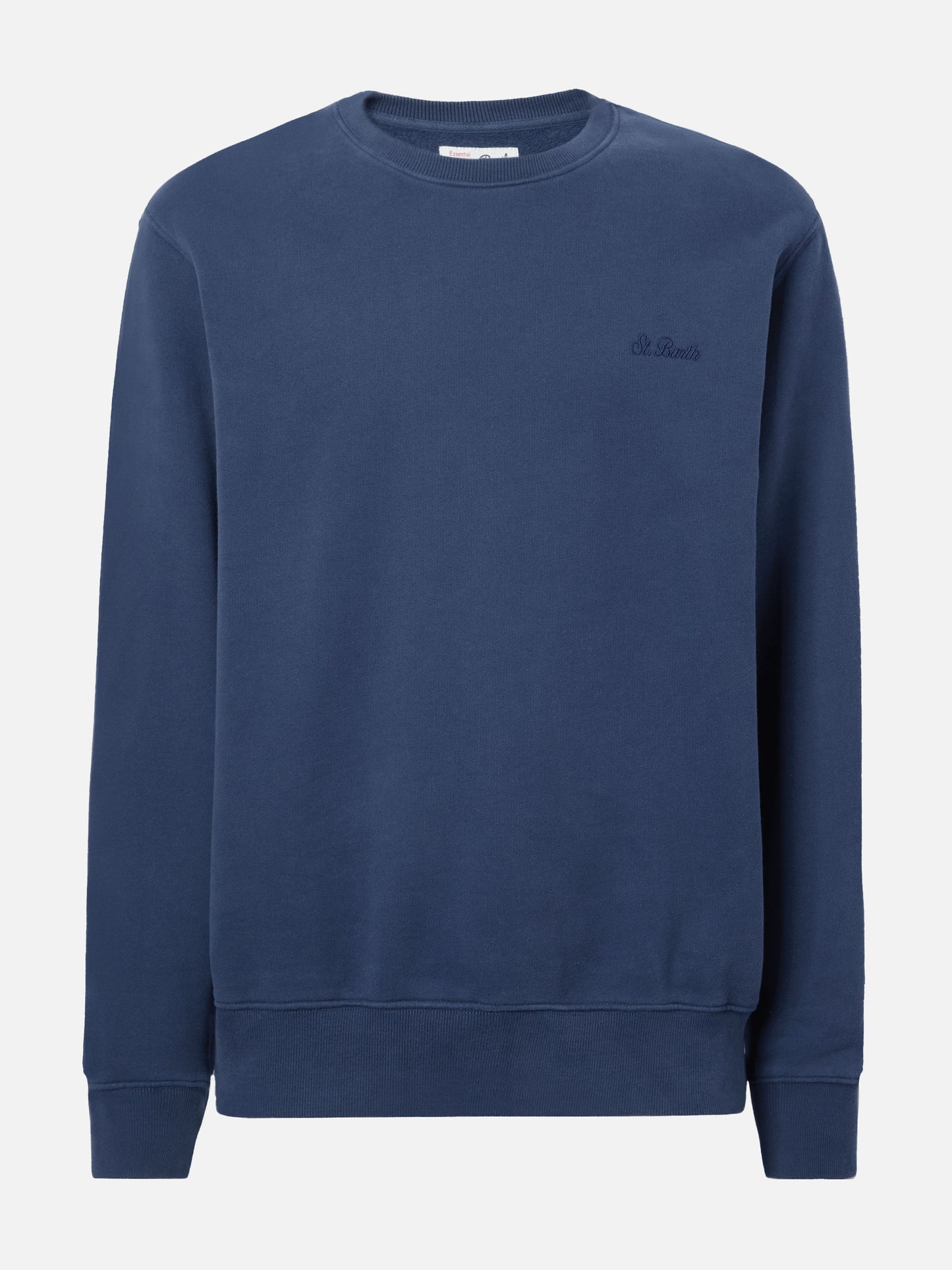 Felpa Soho in cotone blu navy con ricamo St. Barth