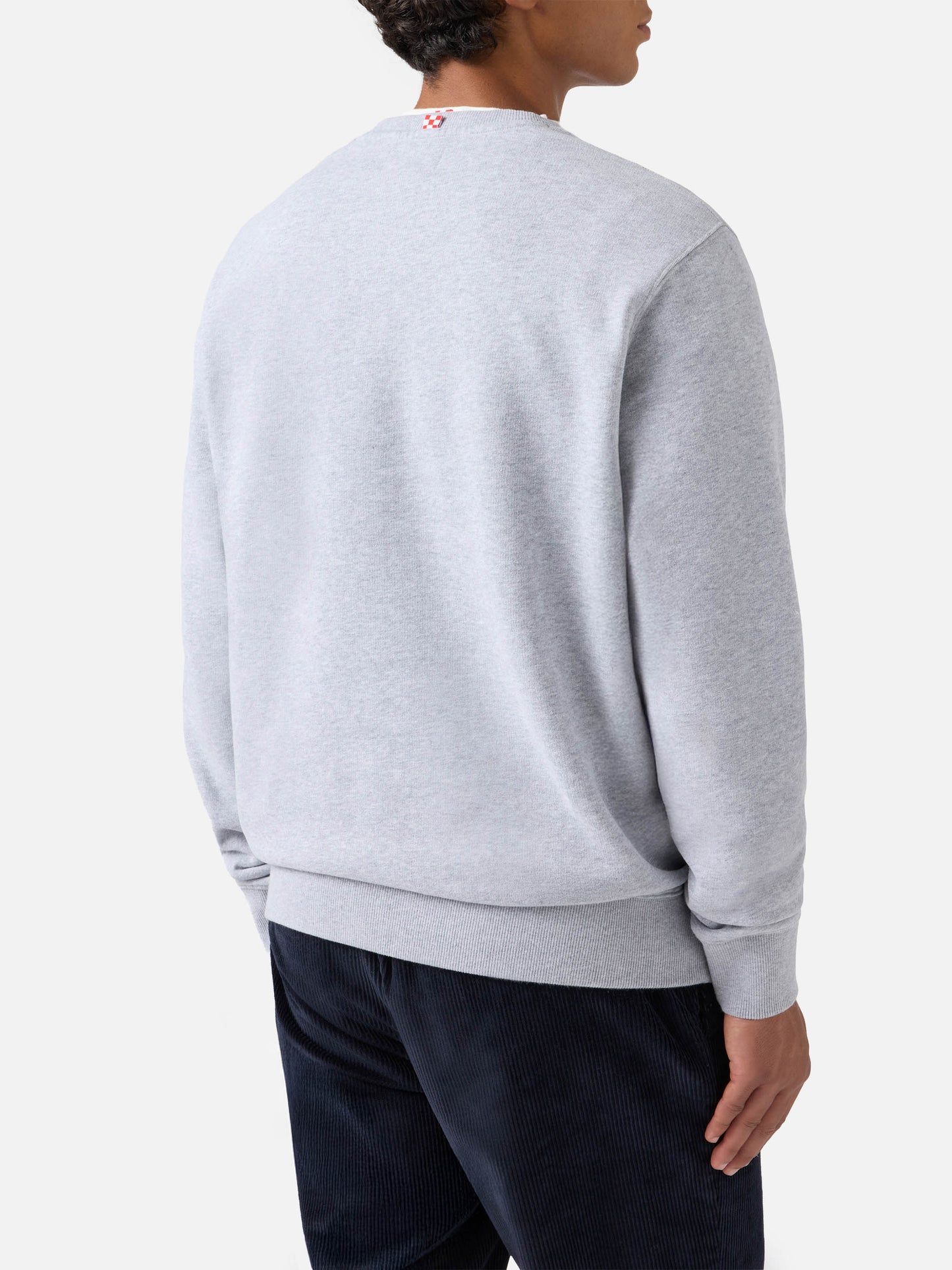 Felpa Soho in cotone grigio melange con stampa flock St. Barth sport club