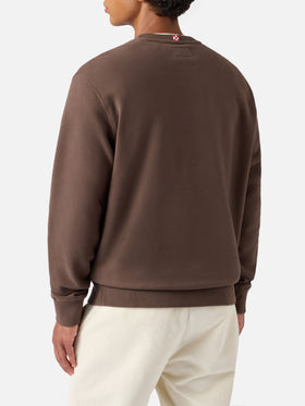 Soho cotton sweatshirt in brown with St. Barth Sport Club print