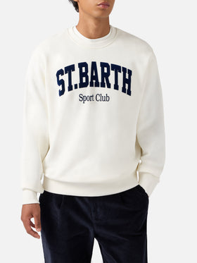 Soho cotton sweatshirt in white with flock St. Barth Sport Club print