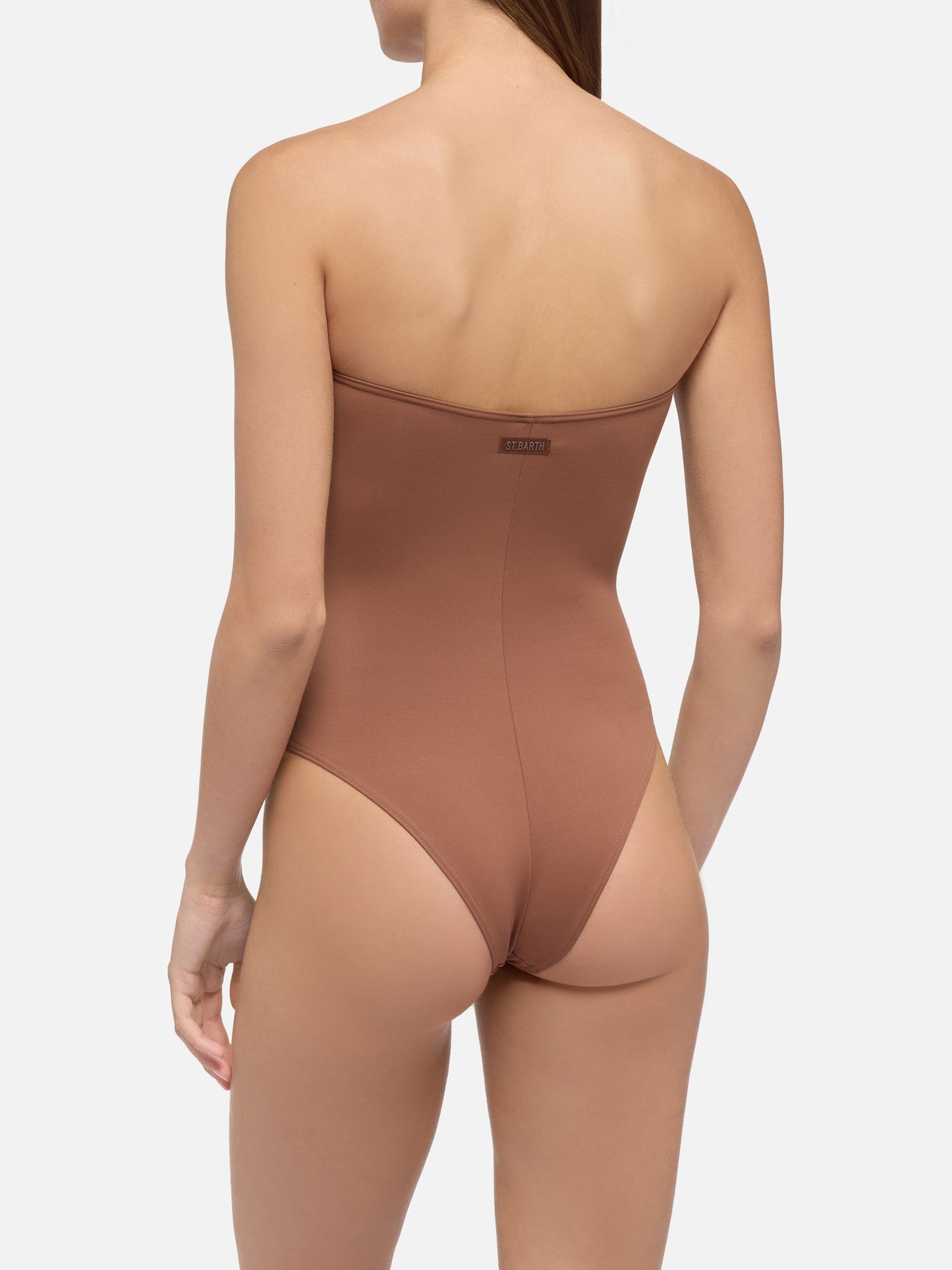 Soleil brown strapless one-piece swimsuit - MC2 Saint Barth