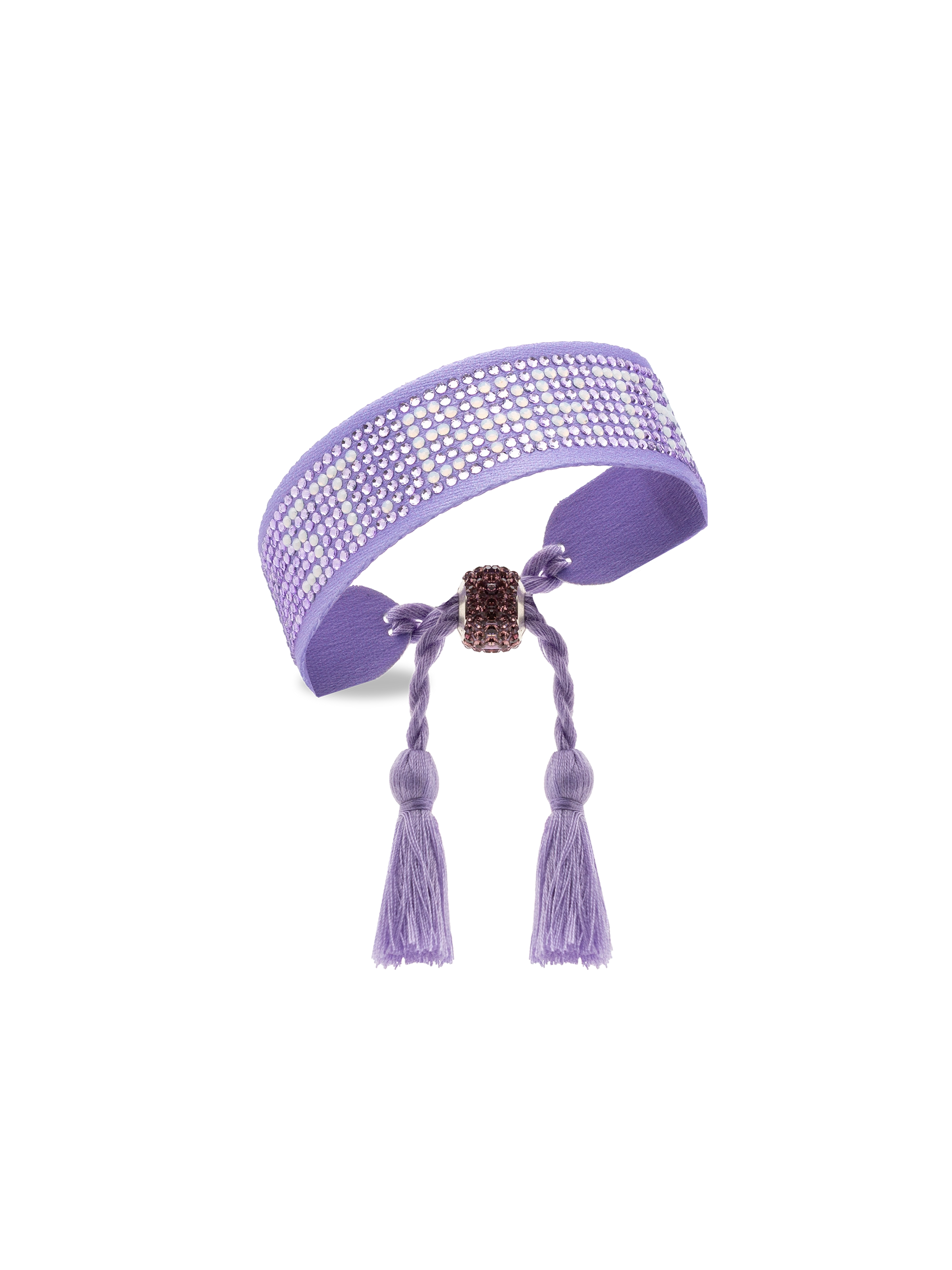 Lilac rhinestones bracelet with St. Barth lettering - MC2 Saint Barth