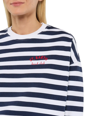 Stardust light cotton sweatshirt with St. Barth beach club embroidery - MC2 Saint Barth