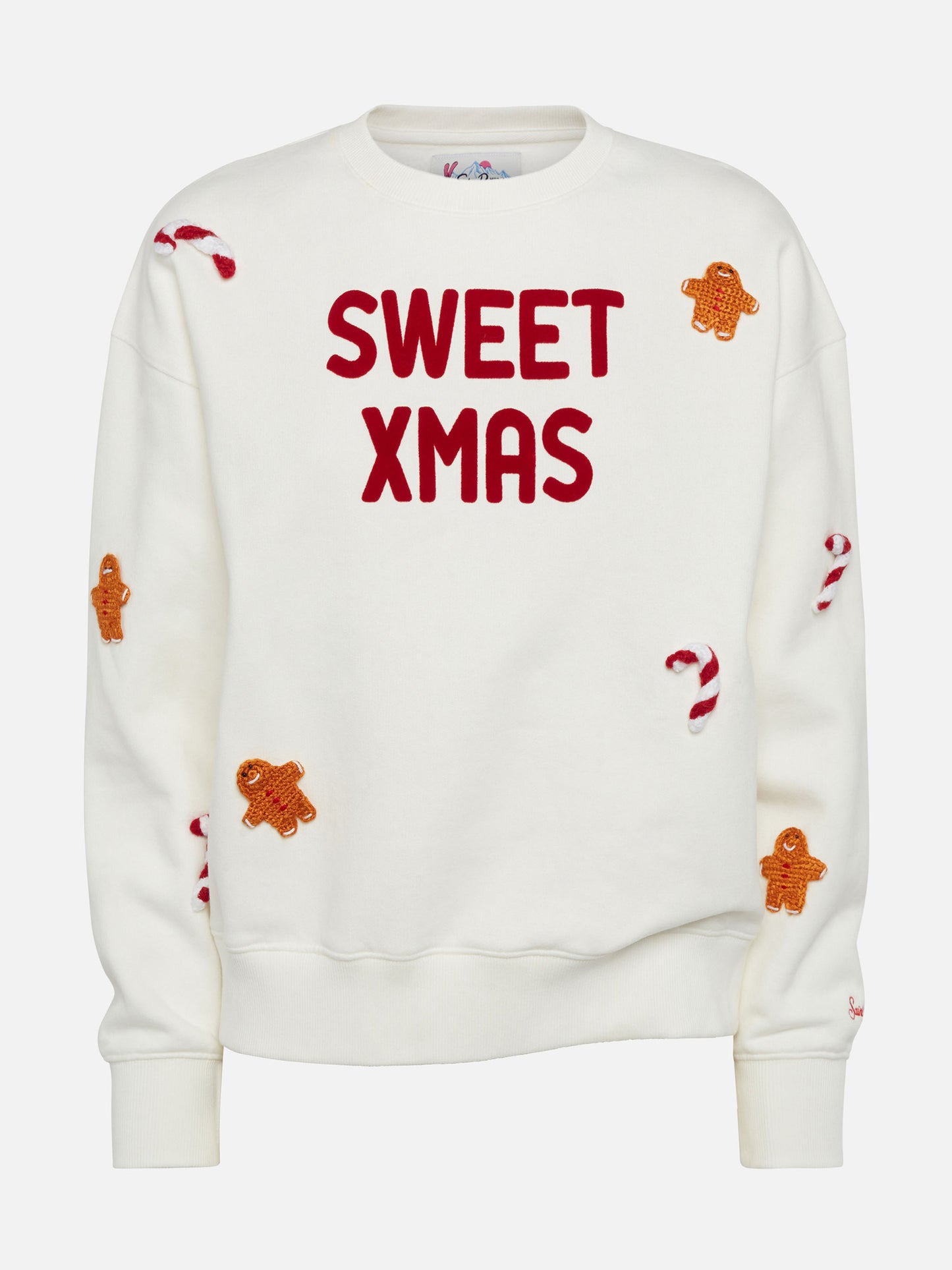 Damen-Sweatshirt aus Fleece-Baumwolle Stardust mit Ingwer-Patches